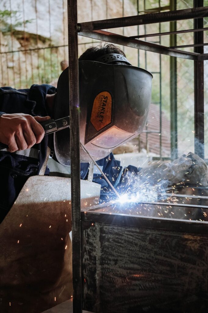 man, welder, welding, industrial, mechanical, young, steel, metal